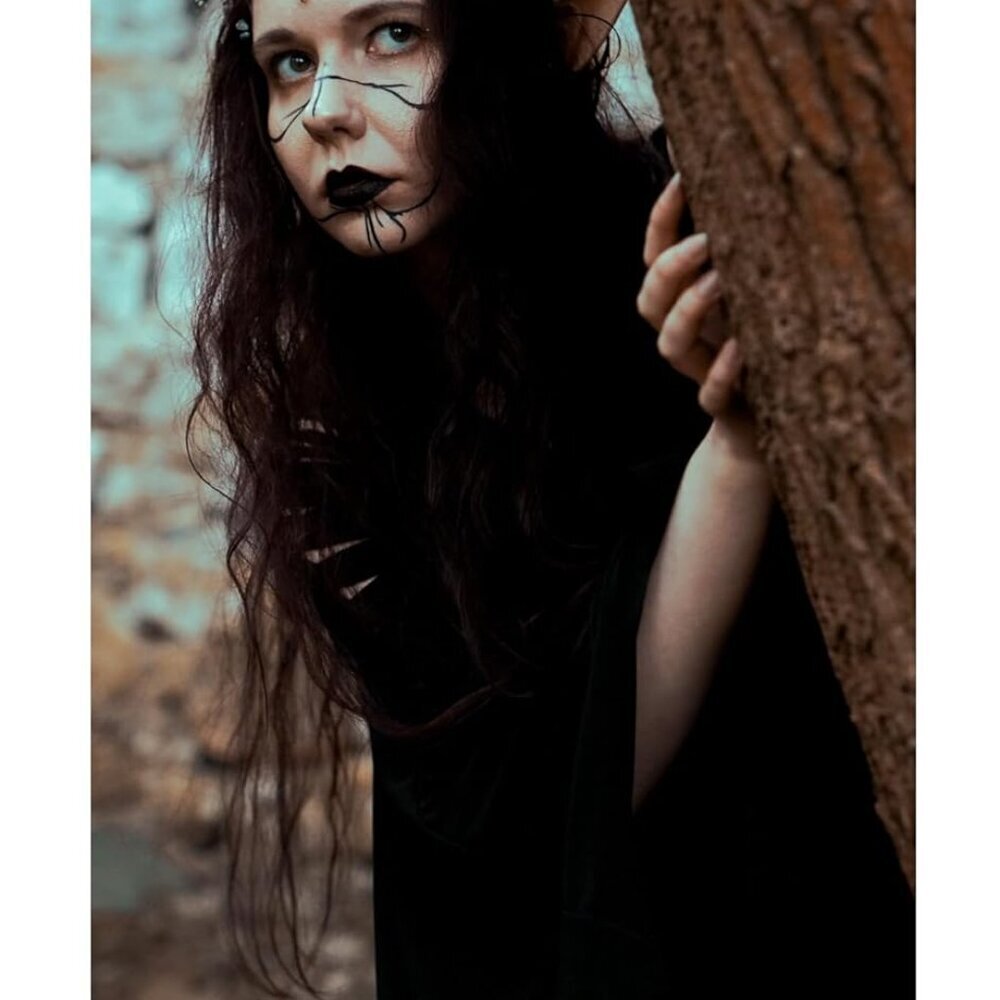 Black Feather Elf Crown Gothic Fairy Tiara for Women Girls Mardi Gras Cosplay - Picture 2 of 9